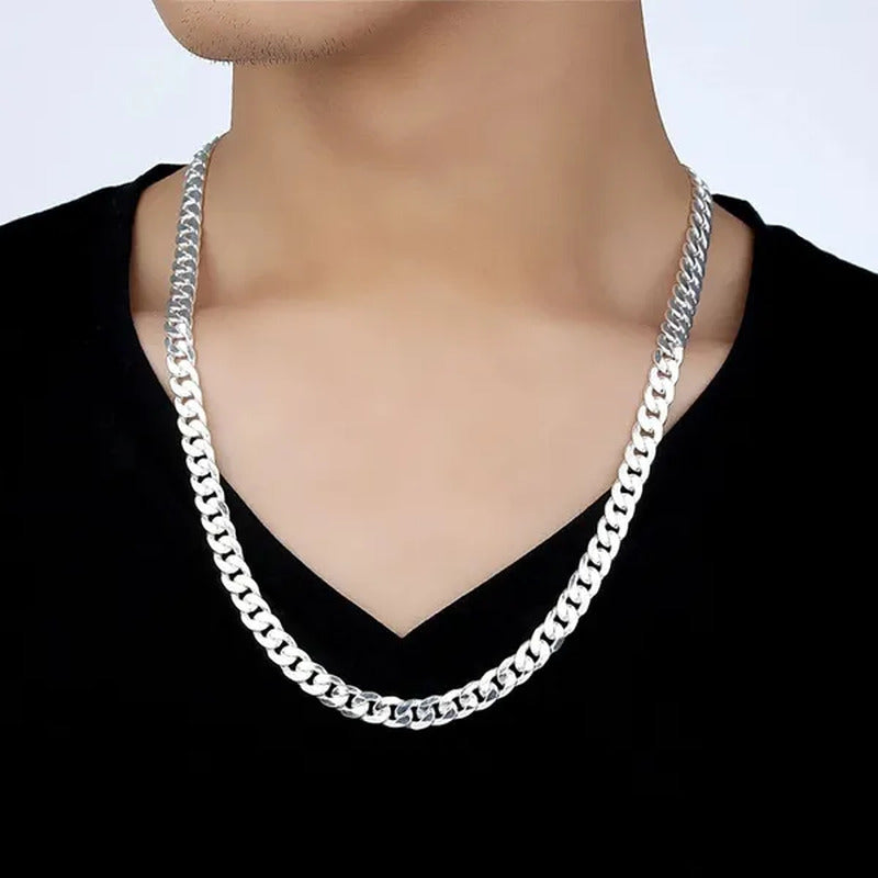 Fine Jewelry 925 Sterling Silver Necklace for Women Men 8MM Hip Hop Necklace