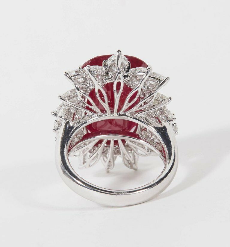 Impressive 24.64 Carat Ruby and Diamond Ring
