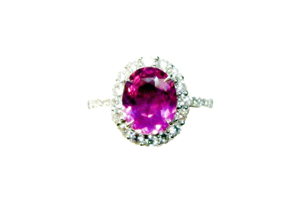 SAPPHIRE PINK OVAL SHAPE 9.60X7.82X4.10MM DIAMOND ROUND