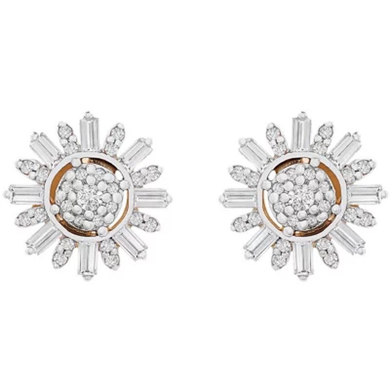 0.33 CT. T.W. Diamond Starburst Earrings in 14K Yellow Gold