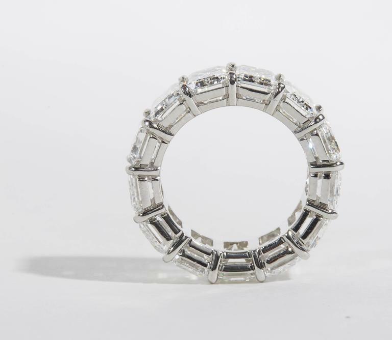 15.82 ct GIA Certified Emerald Cut Diamond Eternity Band DEF Color VS1 Clarity