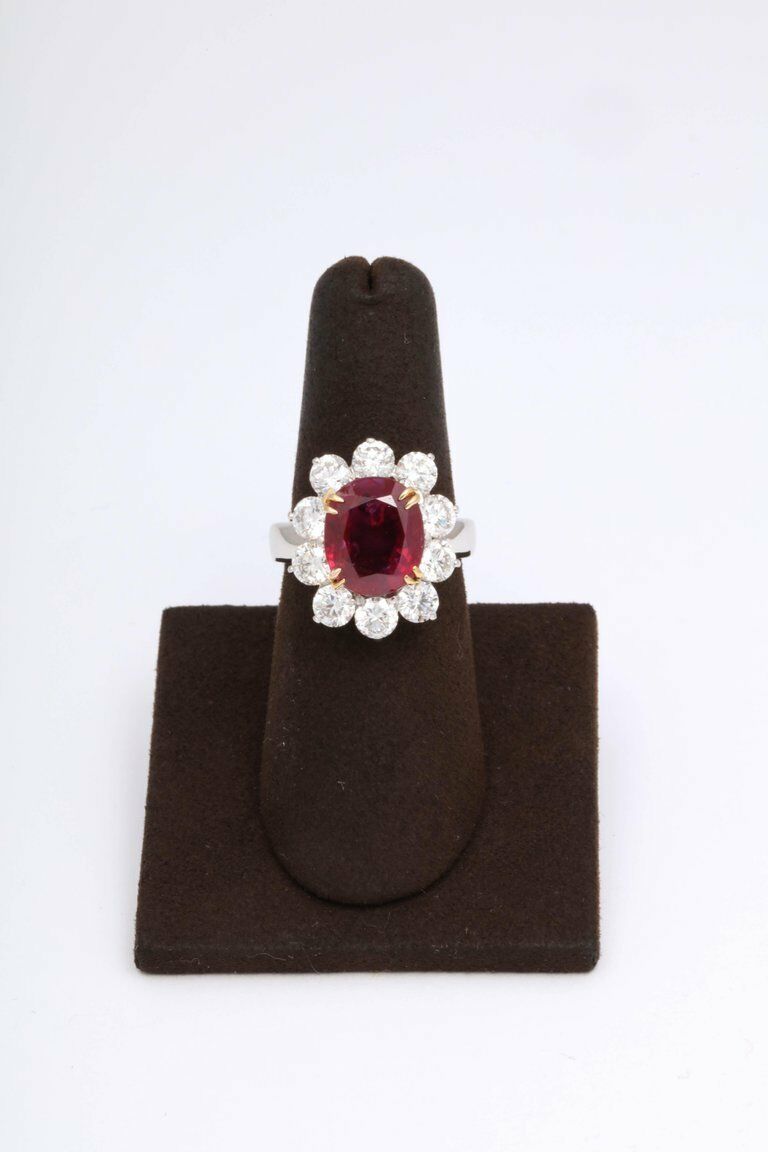 No Heat Burma Ruby Diamond Ring