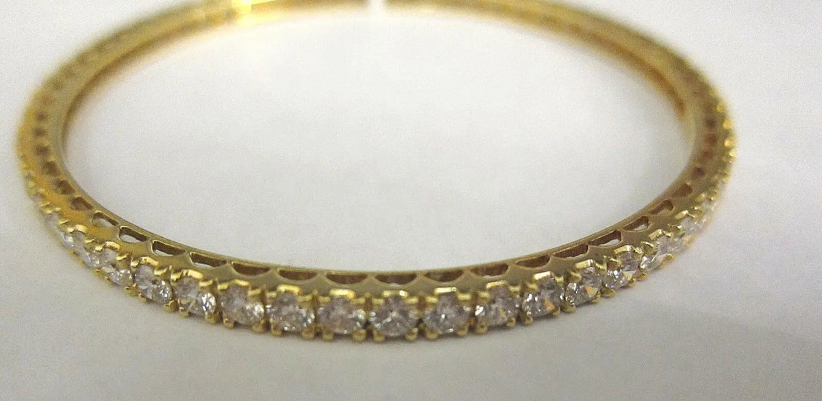 7.46 CT DIAMOND ETERNITY ALL AROUND BANGLE 3.80MM WIDTH X 3.50MM HEIGHT SLIP ON