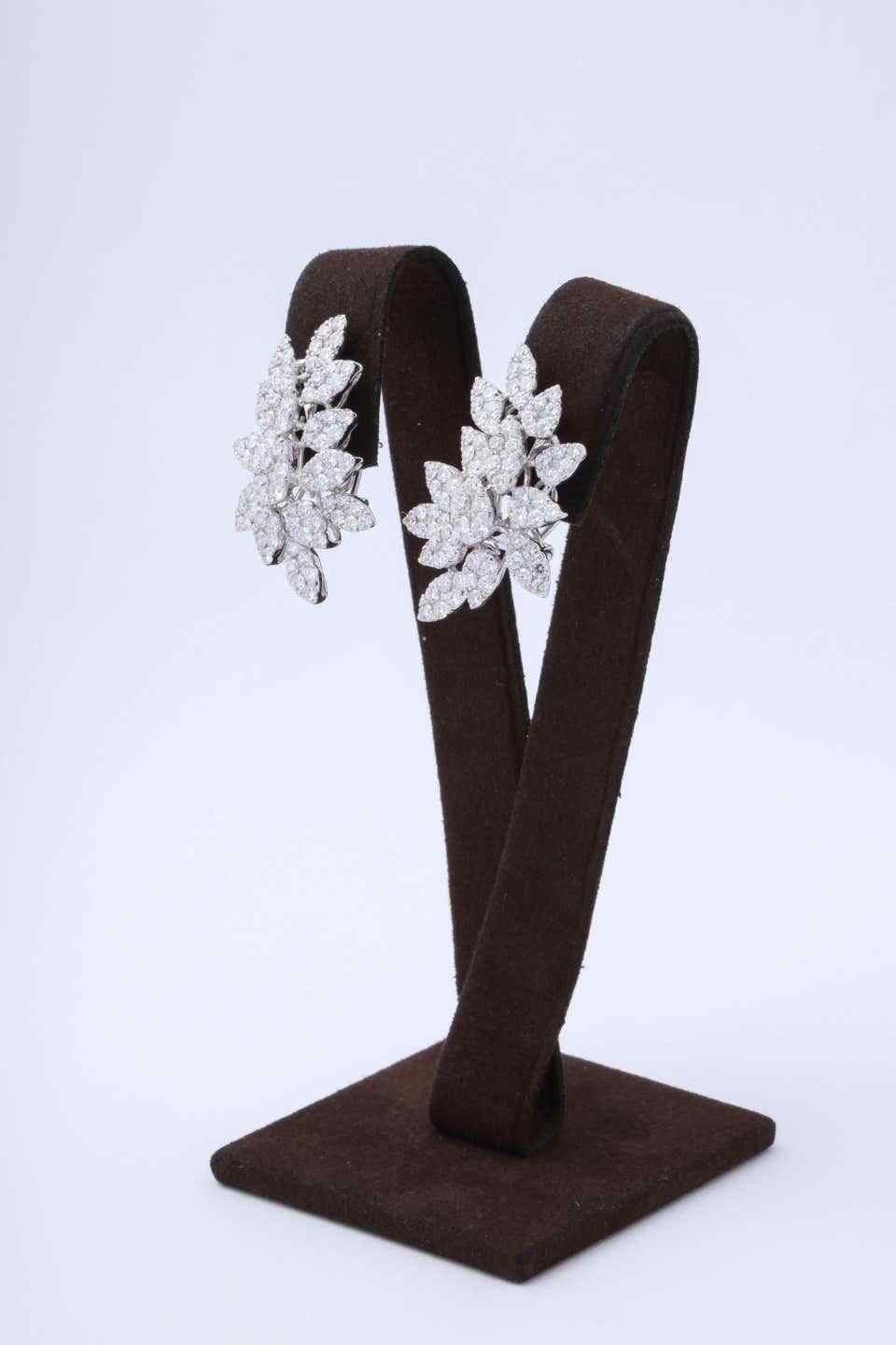 Pave Diamond Cluster Earrings