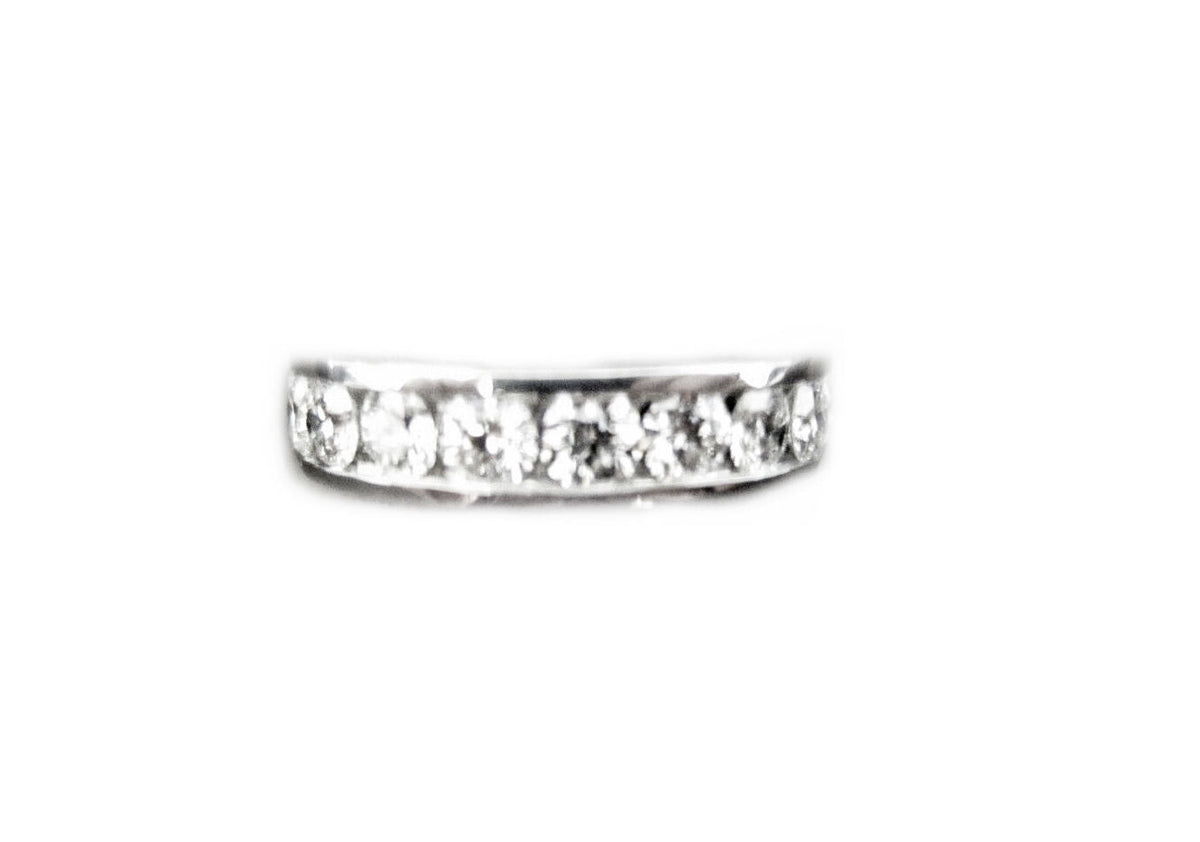 DIAMOND ROUND BR SHAPE CHANNEL SET BAND 2.11 CT 14 K WHITE GOLD