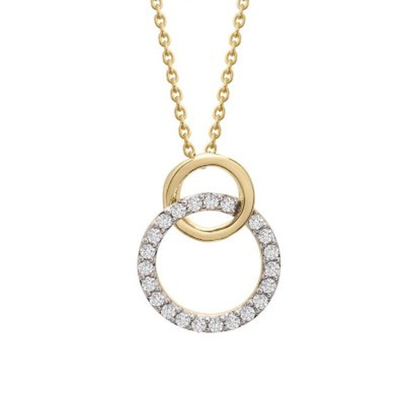 0.25 CT. T.W. Diamond Double Circle Pendant in 14K Yellow Gold (I, I1)