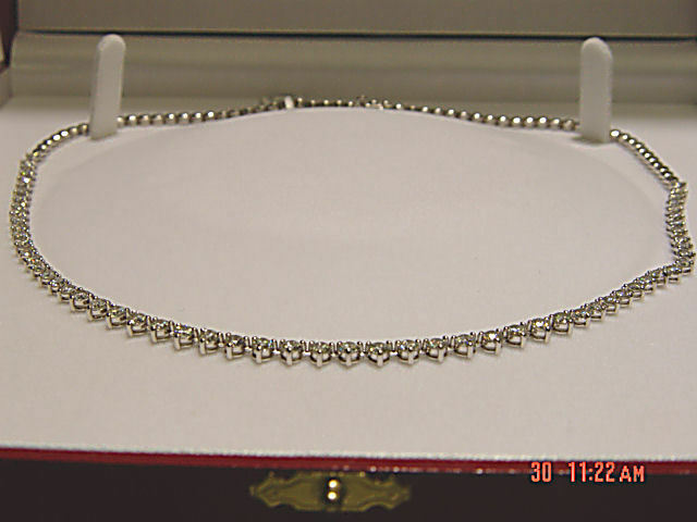 DIAMOND 60 ROUND BR SHAPE 3 PRONG SET FRONT SET NECKLACE