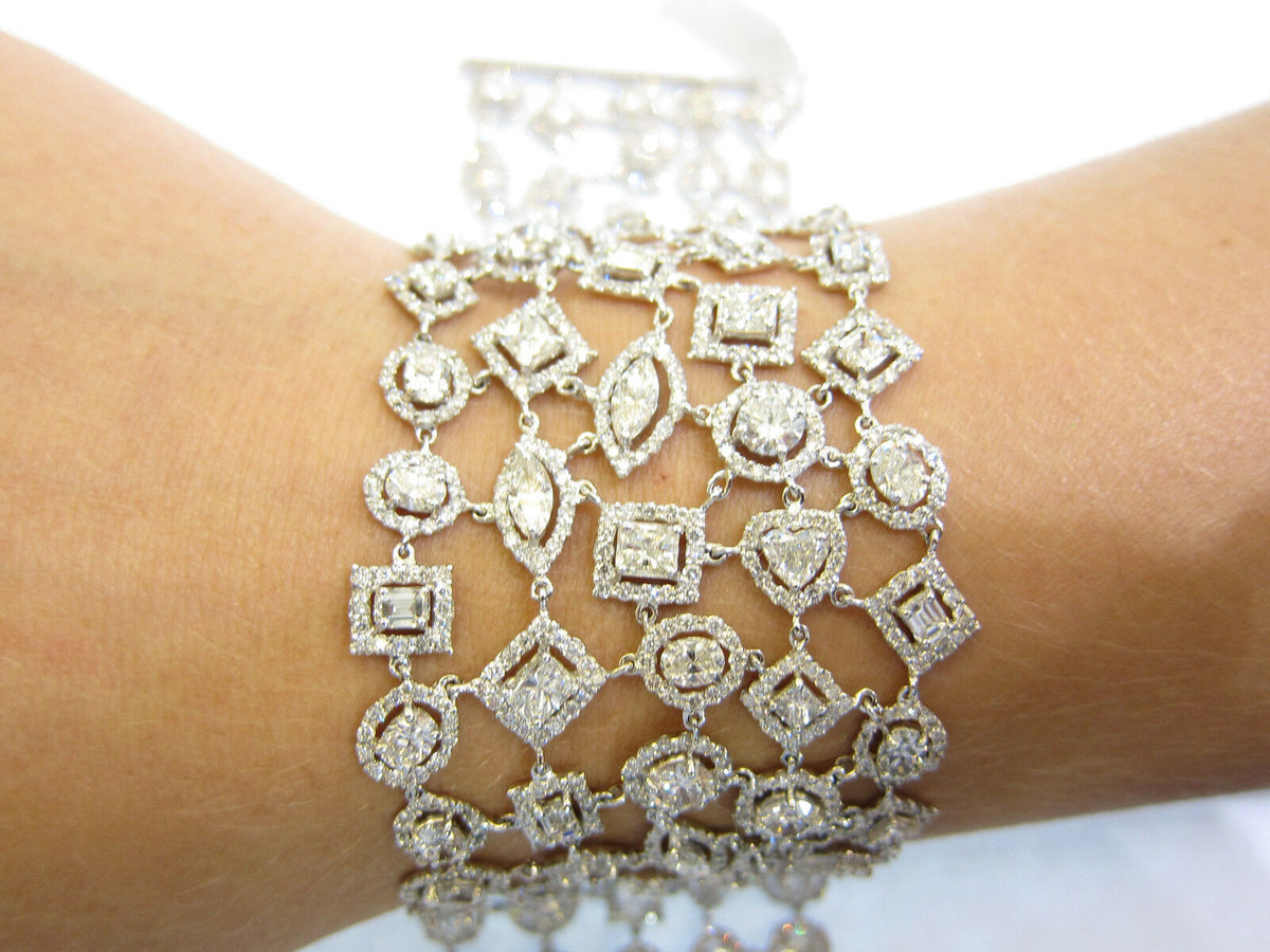 DIAMOND BRACELET MULTISHAPE HEART ASSCHER OVAL MARQUISE PRINCESS RADIANT EMERALD
