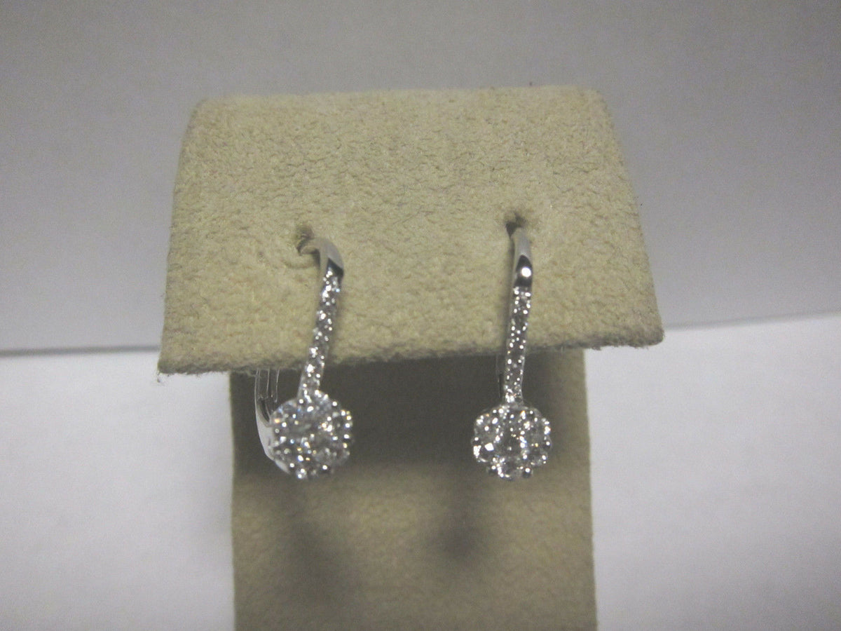 .58 CT ROUND DIAMOND EARRING SOLID PIECE GOLD EARRING HUGGIE STYLE