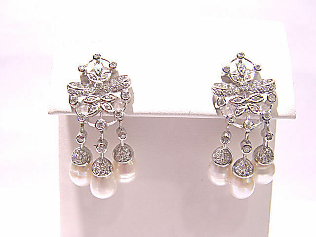 ROUND BRILLIANT SH BEZEL AND PRONG SET DIAMOND SET TOTAL 6 FRESH WATER PEARL