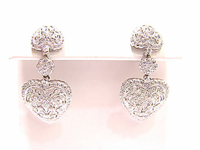 2.00 CT ROUND BRILLIANT UPSIDE DOWN HEART AND HEART DROP STYLE DIAMOND EARRING