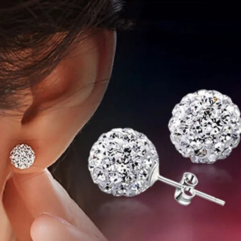 925 Sterling Silver Earrings Super Flash Diamond Earrings Full Diamond Earrings
