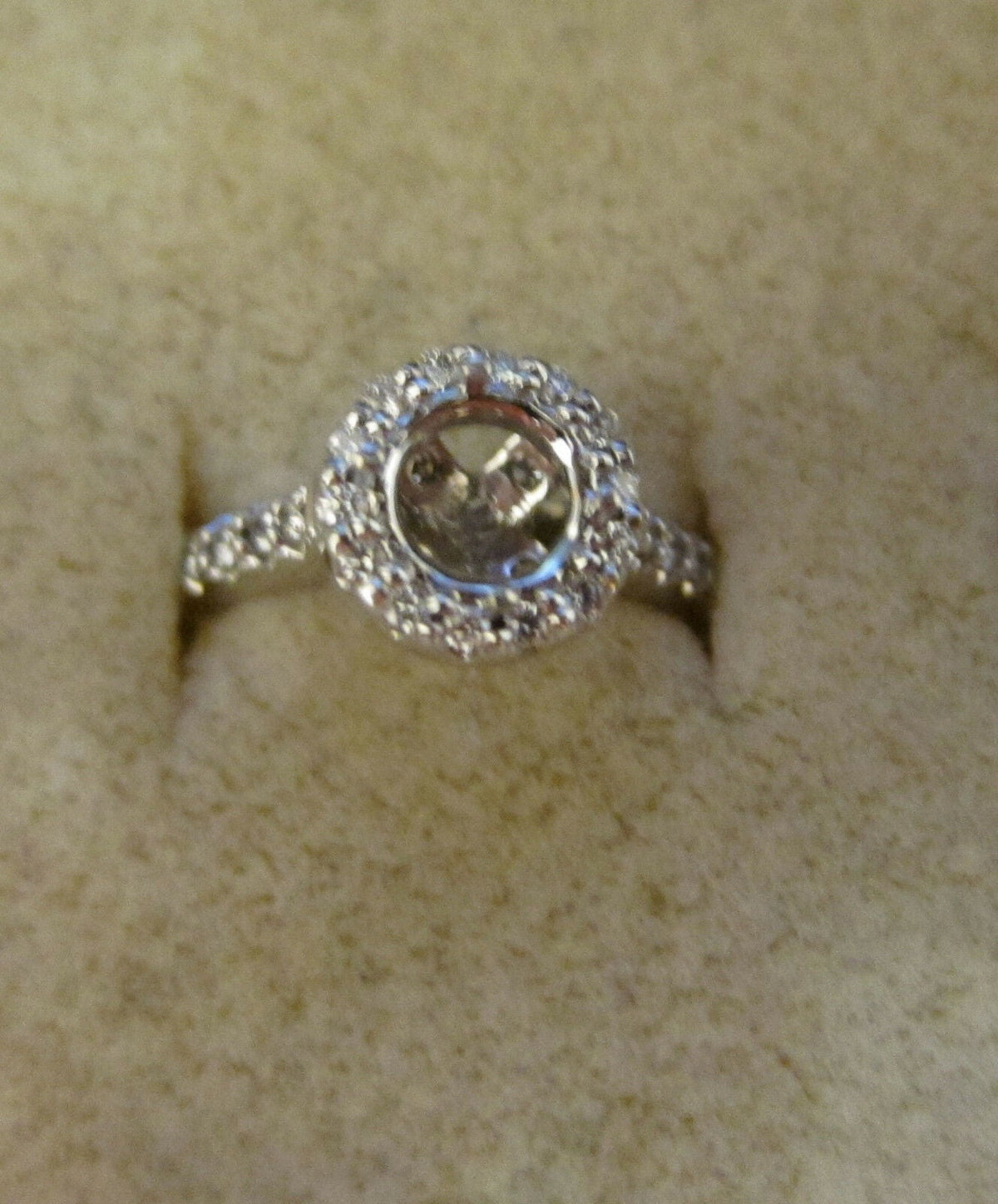 DIAMOND SETTING HALF WAY SET SIDE AND TOP SET HALO FOR CENTER STONE