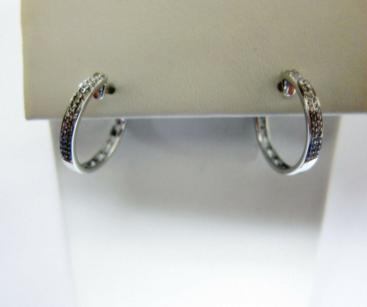DIAMOND 2 ROW FRONT SET HOOP HUGGIE