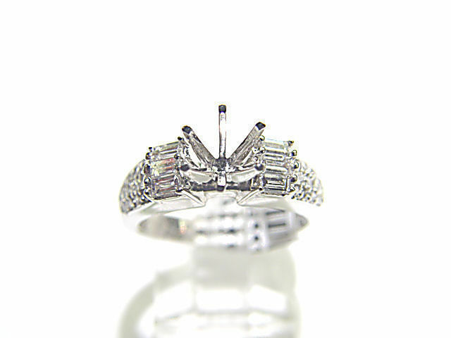 DIAMOND 6 BAGUETTE SHAPE ROUND BR PAVE SET SETTING 6 PRONG