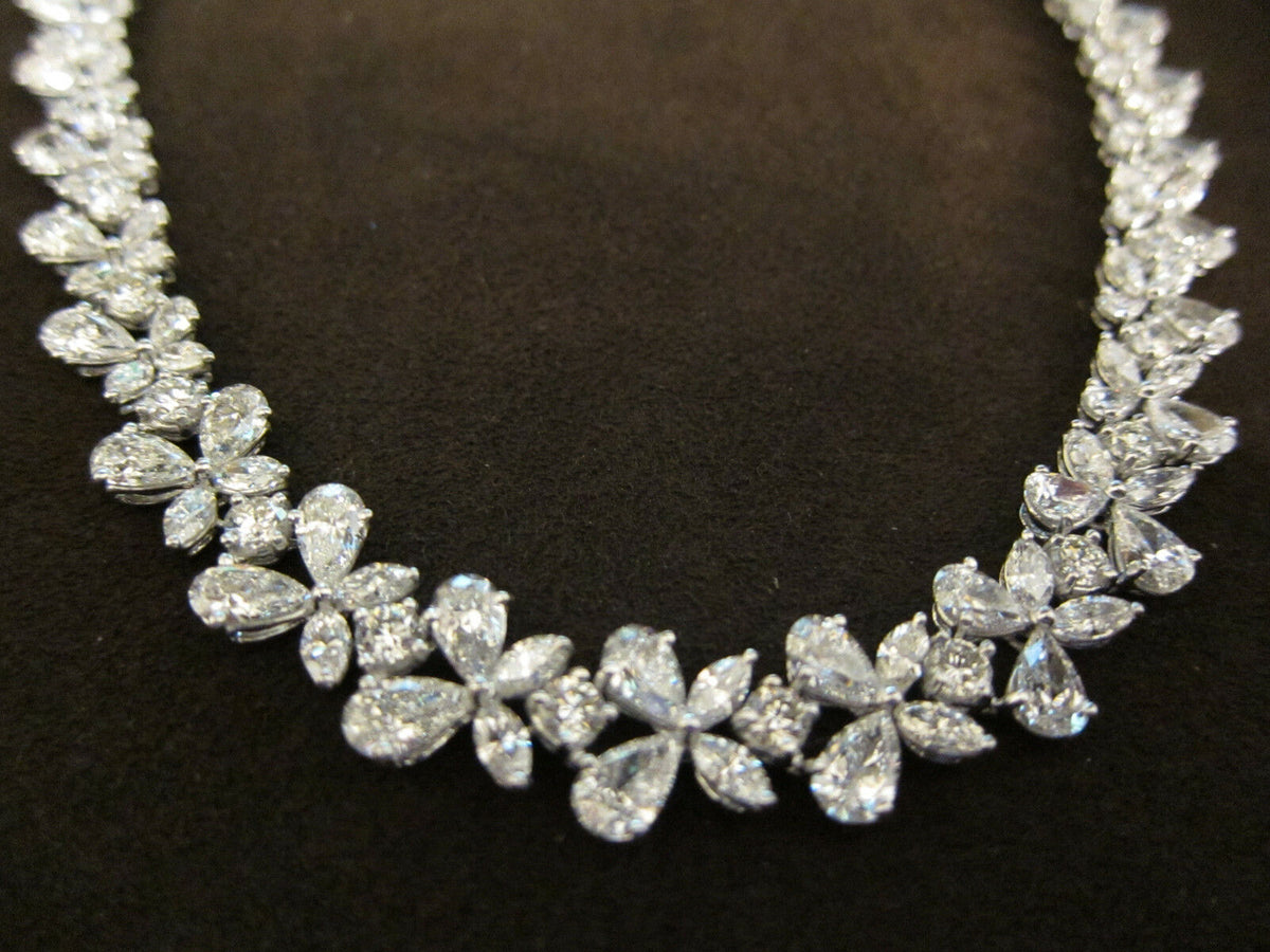 DIAMOND NECKLACE 38 ROUND 76 MARQUISE DIAMOND LARGE PEAR SHAPE DIAMOND NECKLACE