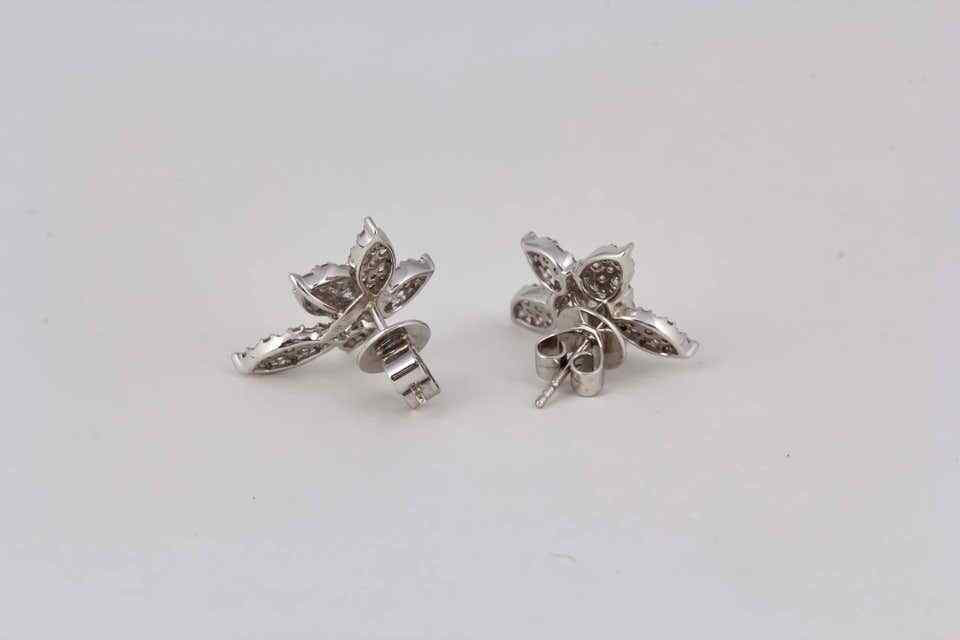 Classic Diamond Gold Cluster Earrings