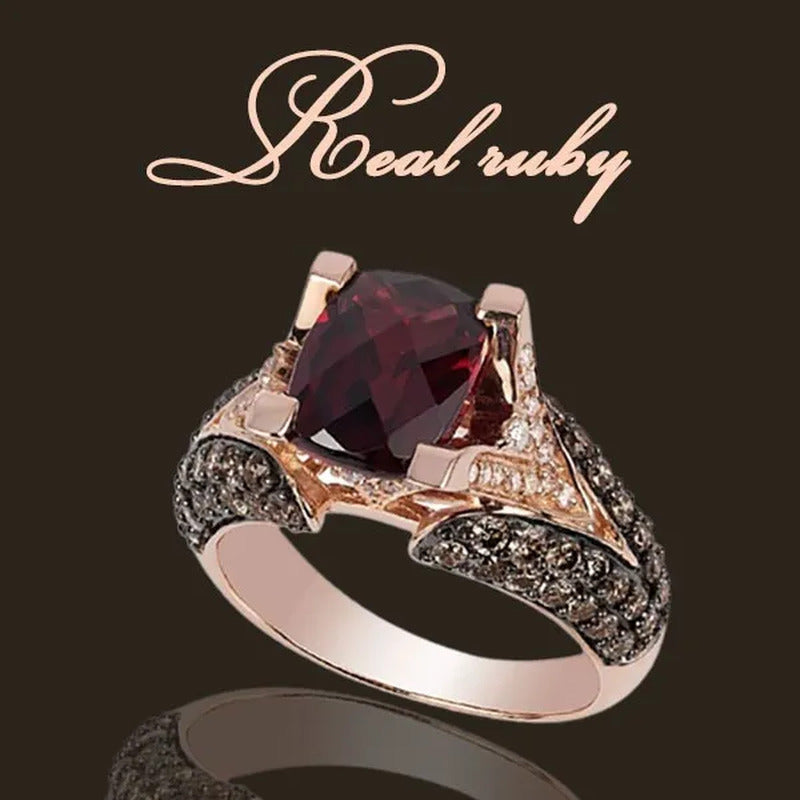 Retro Luxury Natural Red Stone Handmade Crown Ring Women'S Silver Colors Ring Pr