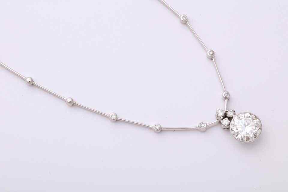 Round Diamond Solitaire Necklace GIA Certified