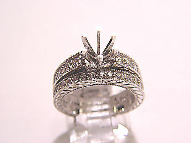 DIAMOND ROUND BRILLIANT ENGAGEMENT 2 PIECE SET 6 PRONG