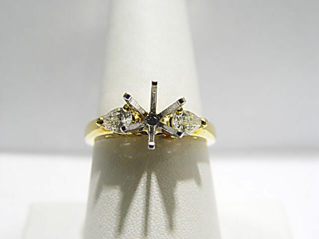DIAMOND 2 PEAR SHAPE 3 PRONG SET SETTING 6 PRONG SET