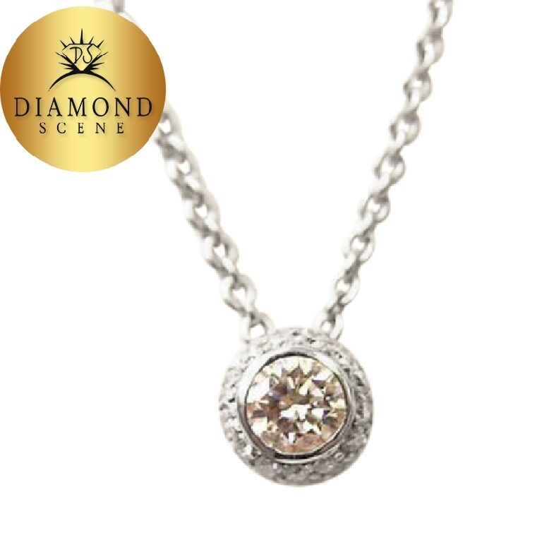 ROUND BRILLIANT CUT DIAMOND PENDANT .70 CT AND PAVE .3