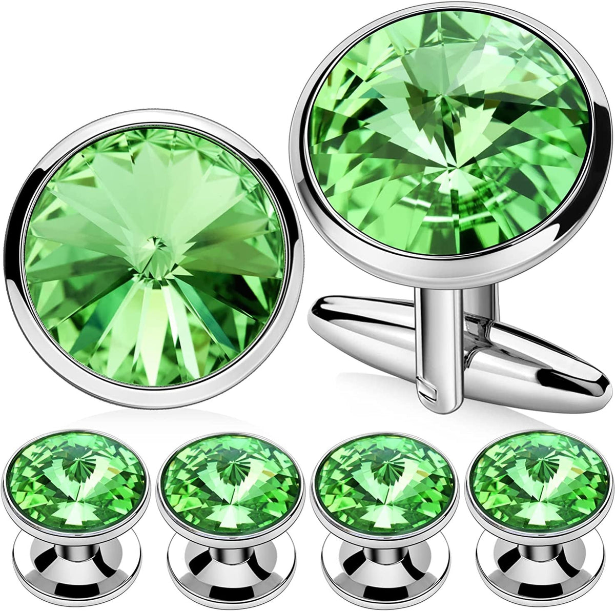 Cufflinks for Men with 4/6 Pcs Shirt Studs Set, Gift Box Packed, Mens Jewelry or
