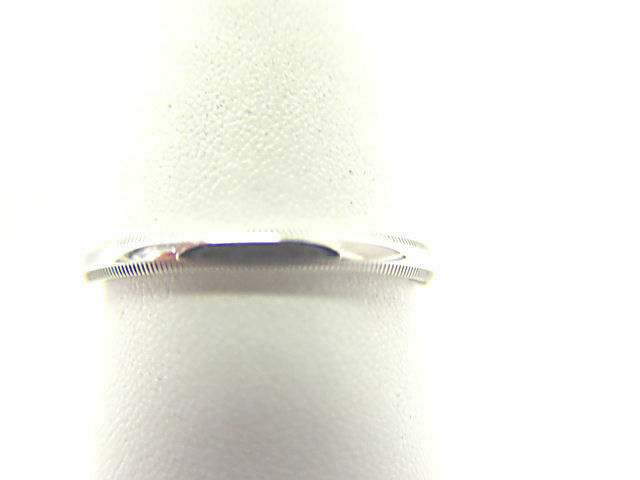 14 K WHITE GOLD POLISHED BEADED WEDDING BAND