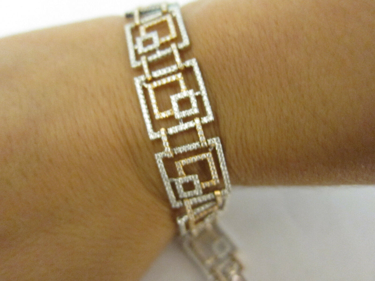 DIAMOND BRACELET PINK AND WHITE GOLD DIAMOND ROUND DIAMOND BRACELET