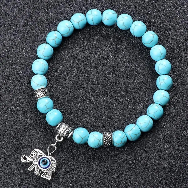 Turkey Evil Eye Beaded Bracelets Butterfly Buddhist Palm Hand Owl Turtle Alloy P