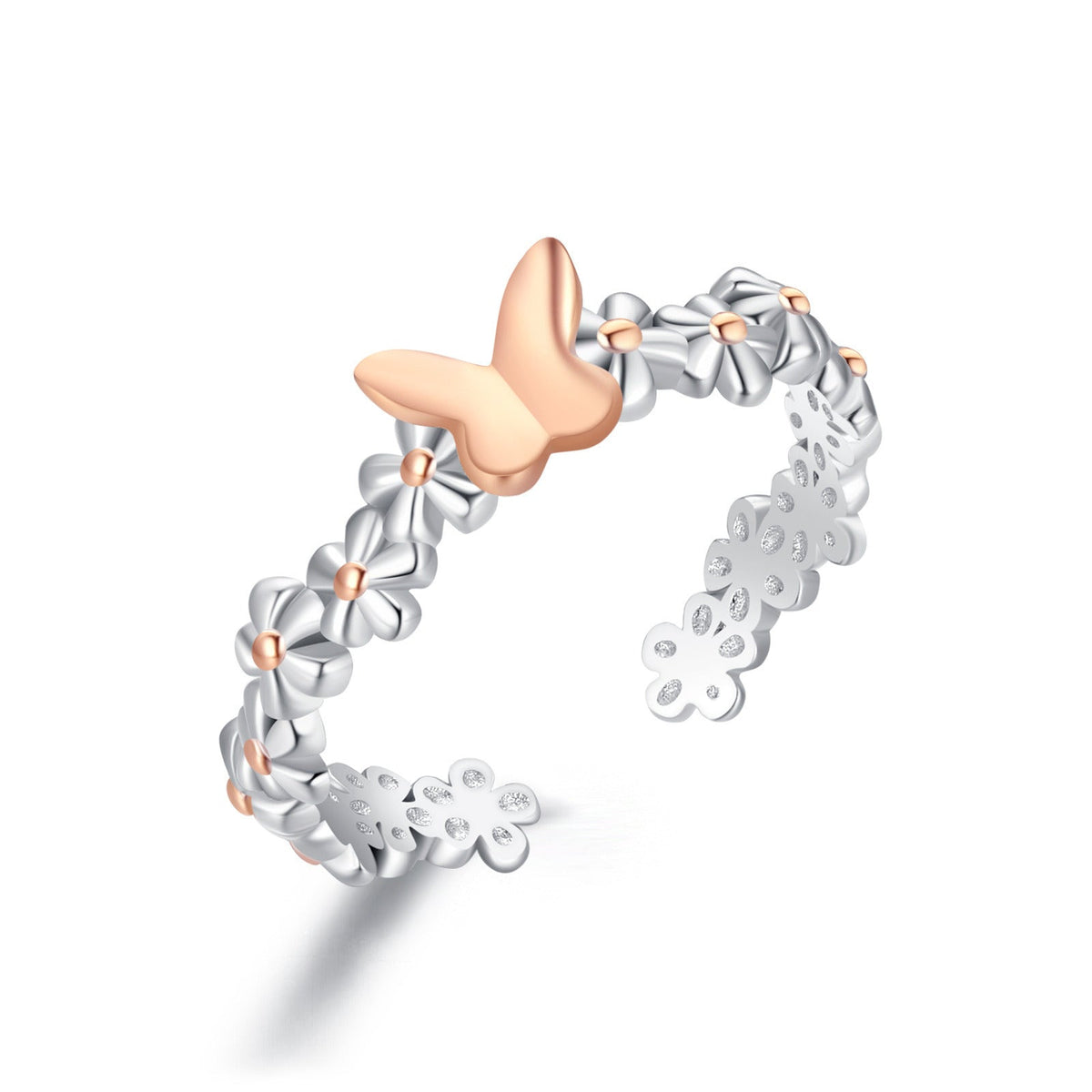 Daisy Ring 925 Sterling Silver Adjustable Daisy Ring for Women Daisy Flower Open