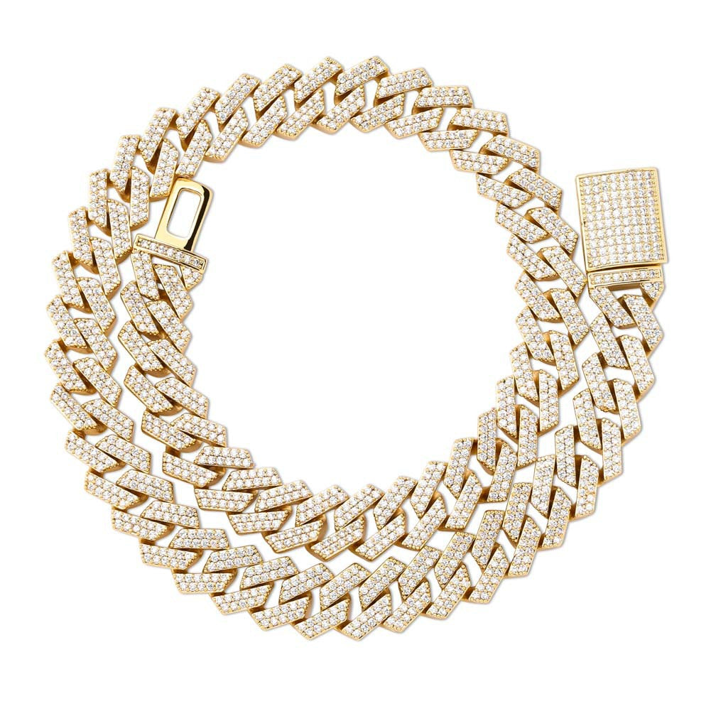 Diamond Shaped Cuban Chain Hip Hop Men'S Necklace