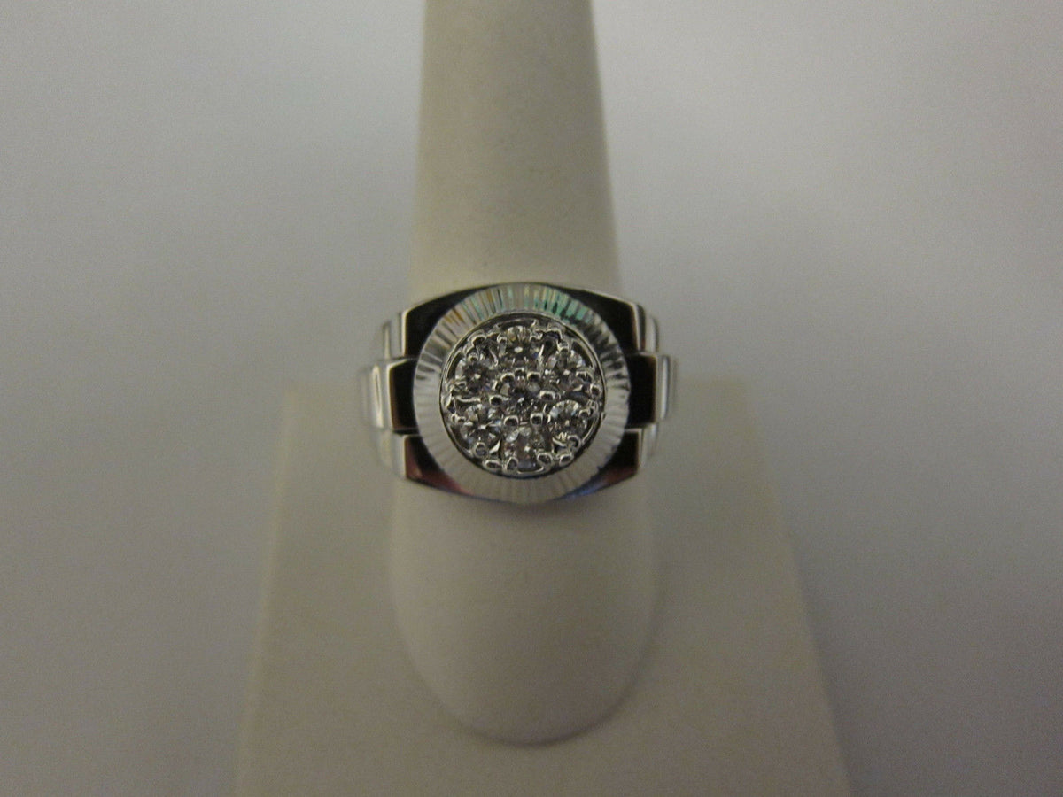 DIAMOND ROUND BRILLIANT SHAPE MENS RING 7 STONE