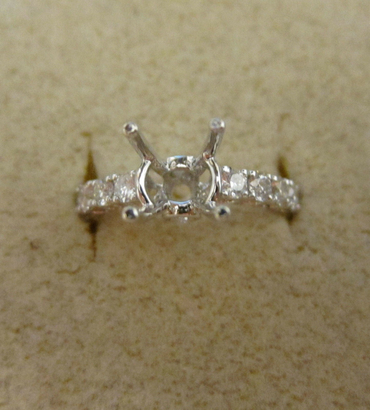 DIAMOND SETTING SIDE HALF WAY SET FRONT BACK TWO STONE