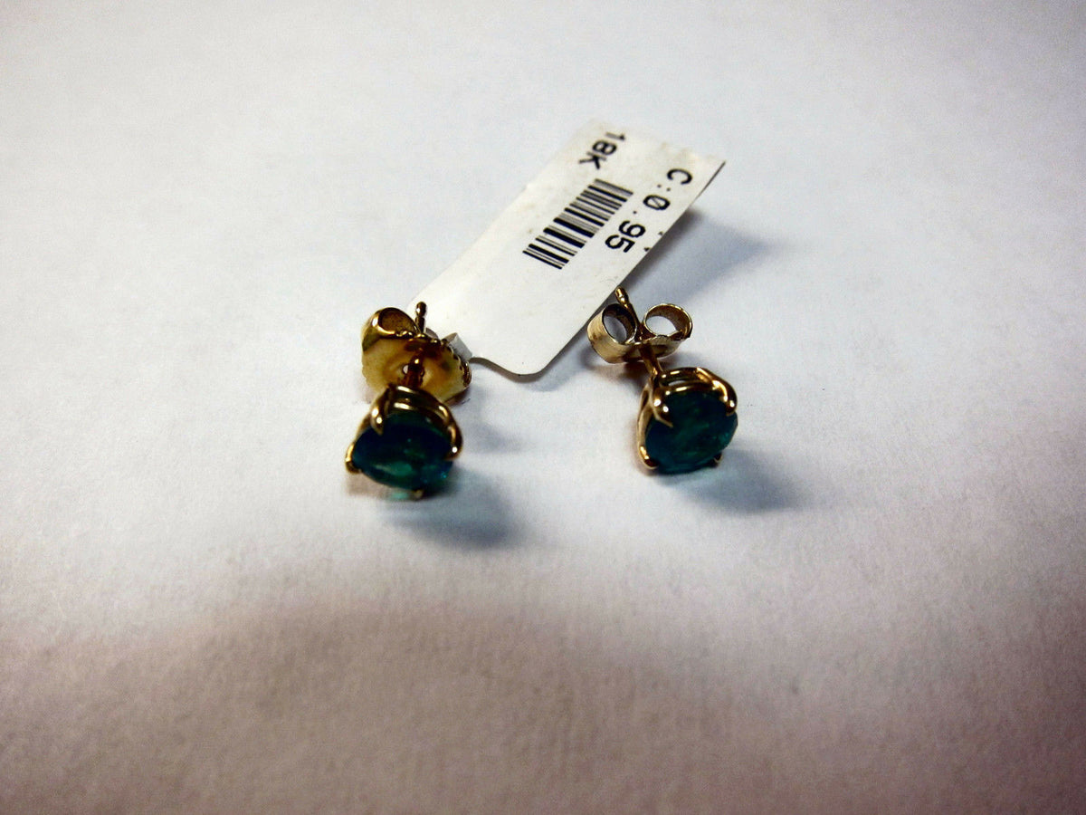 EMERALD GREEN ROUND SHAPE STUD EARRING