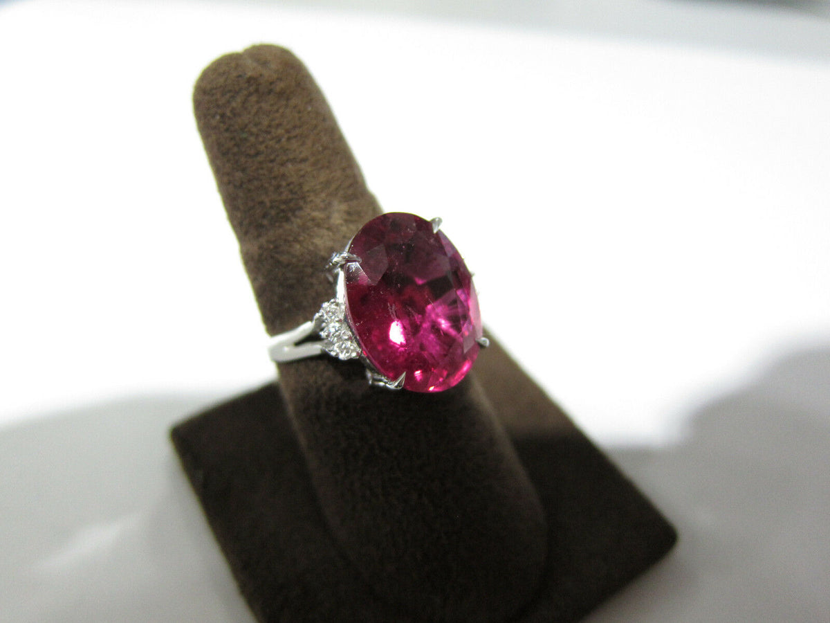 rubellite and diamond ring