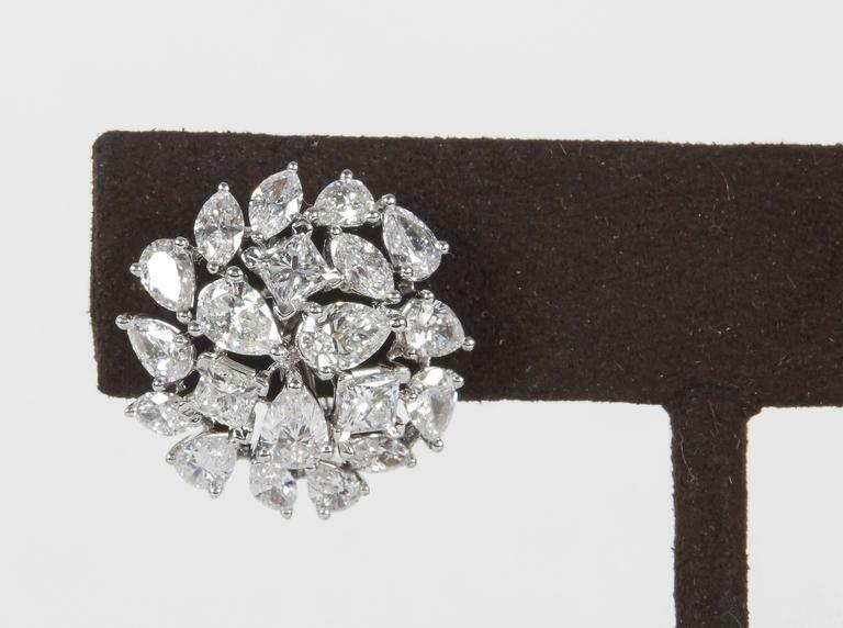 6.25 carats of F/G color VS clarity diamonds. This earring features pear, marque