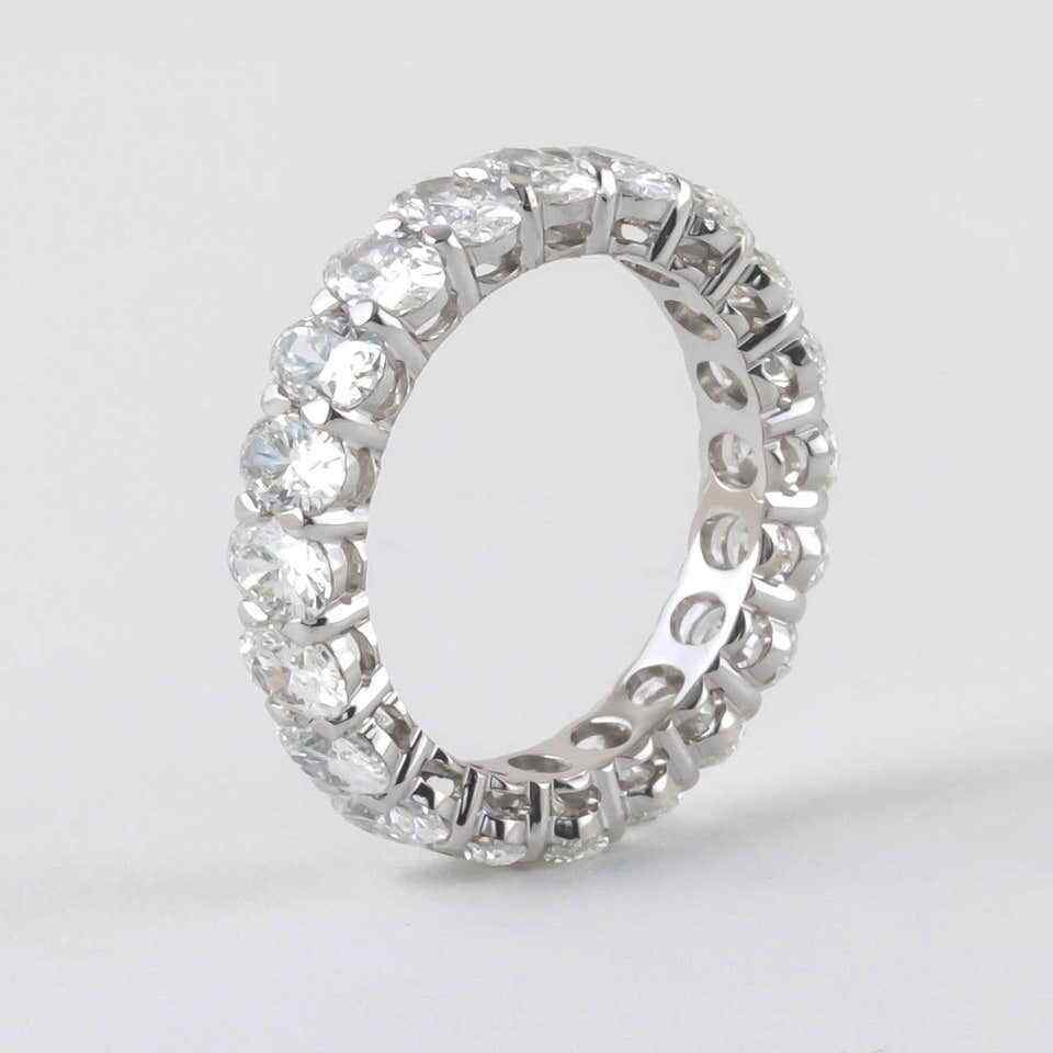 Oval Diamond White Gold Eternity Band
