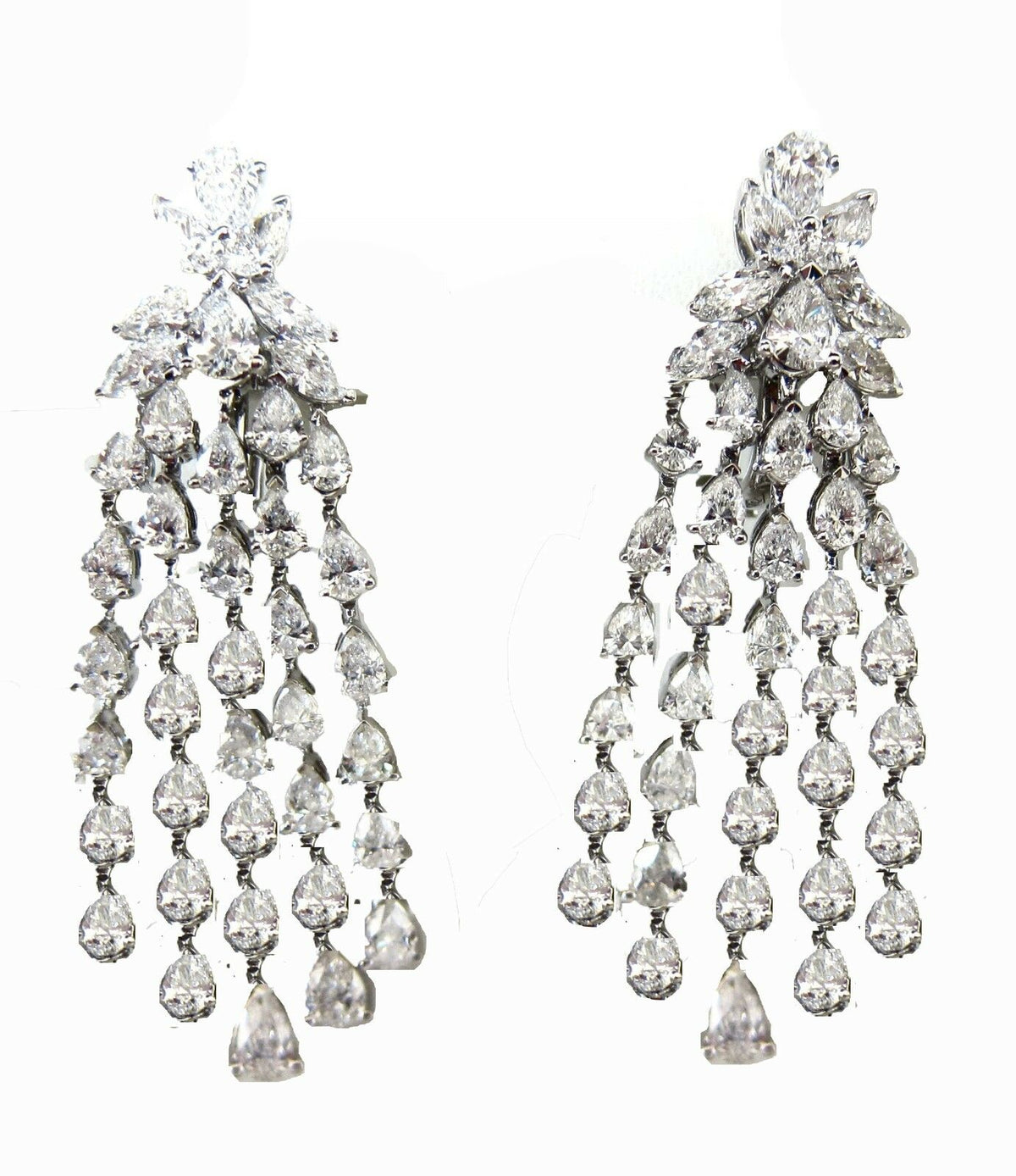 DIAMOND EARRING PEAR 74 STONE MARQUISE 8 STONE DIAMOND DANGLE DIAMOND EARRING