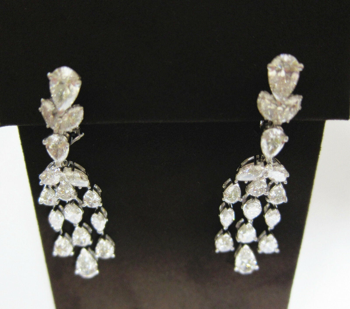 DIAMOND EARRING PEAR MARQUISE SHAPE DANGLE STYLE SET DIAMOND EARRING