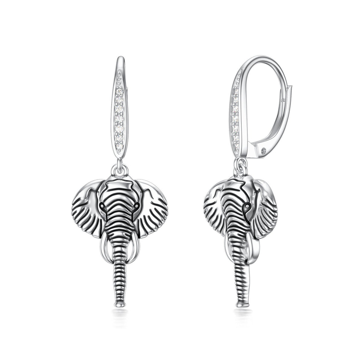 Elephant Earrings for Women 925 Sterling Silver Hypoallergenic Elephant Dangle D