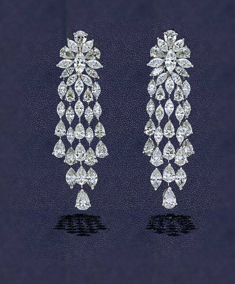 Diamond 36.41 carats of marquise and pear shape diamonds set in 18k white gold.