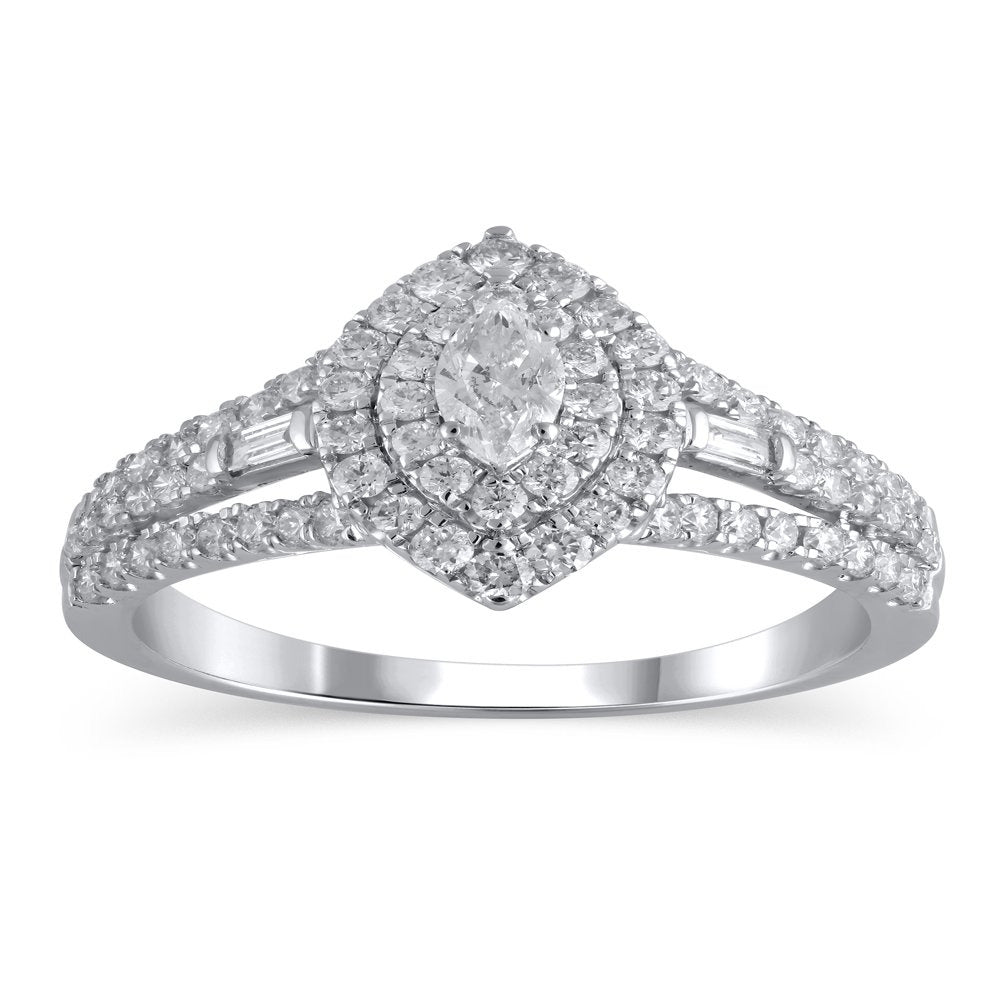 1 Carat T.W. (I2 Clarity, H-I Color) Brilliance Fine Jewelry Marquise Cut Diamon
