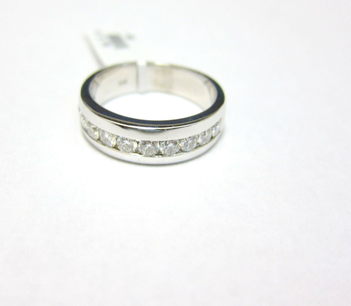 DIAMOND MENS ELEVEN ROUND BRILLIANT SHAPE CHANNEL SET BAND DIAMOND RING