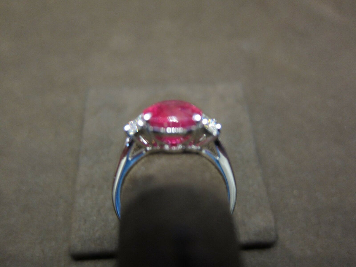 GIA CERTIFIED RUBY OVAL 11.40LENGTHX8.90WIDTHX5.40MMDEPTH SHAPE DIAMOND HALFMOON