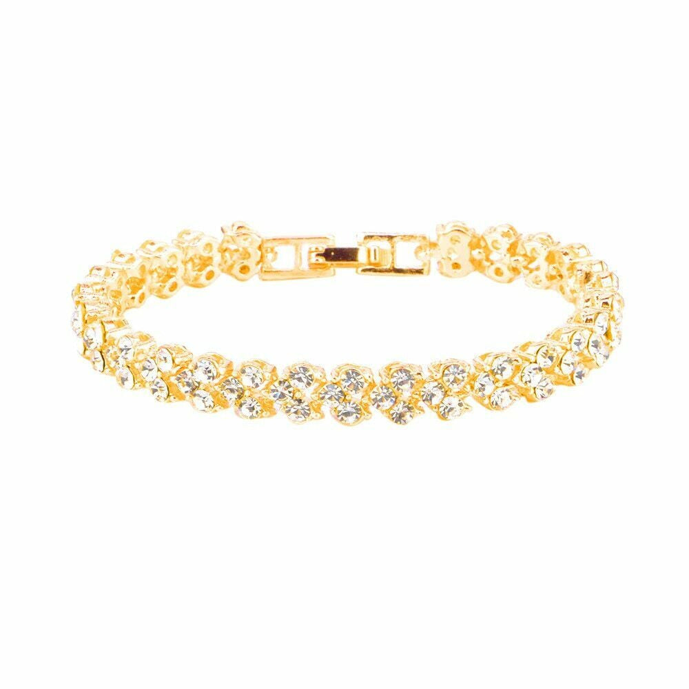 Bangle Bracelets for Women,Roman Style Woman Crystal Diamond Bracelets Gifts Jew