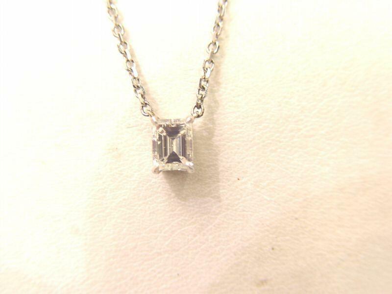 EMERALD CUT DIAMOND SOLITAIRE PENDANT 4 PRONG SET 1.00 CT DIAMOND PENDANT