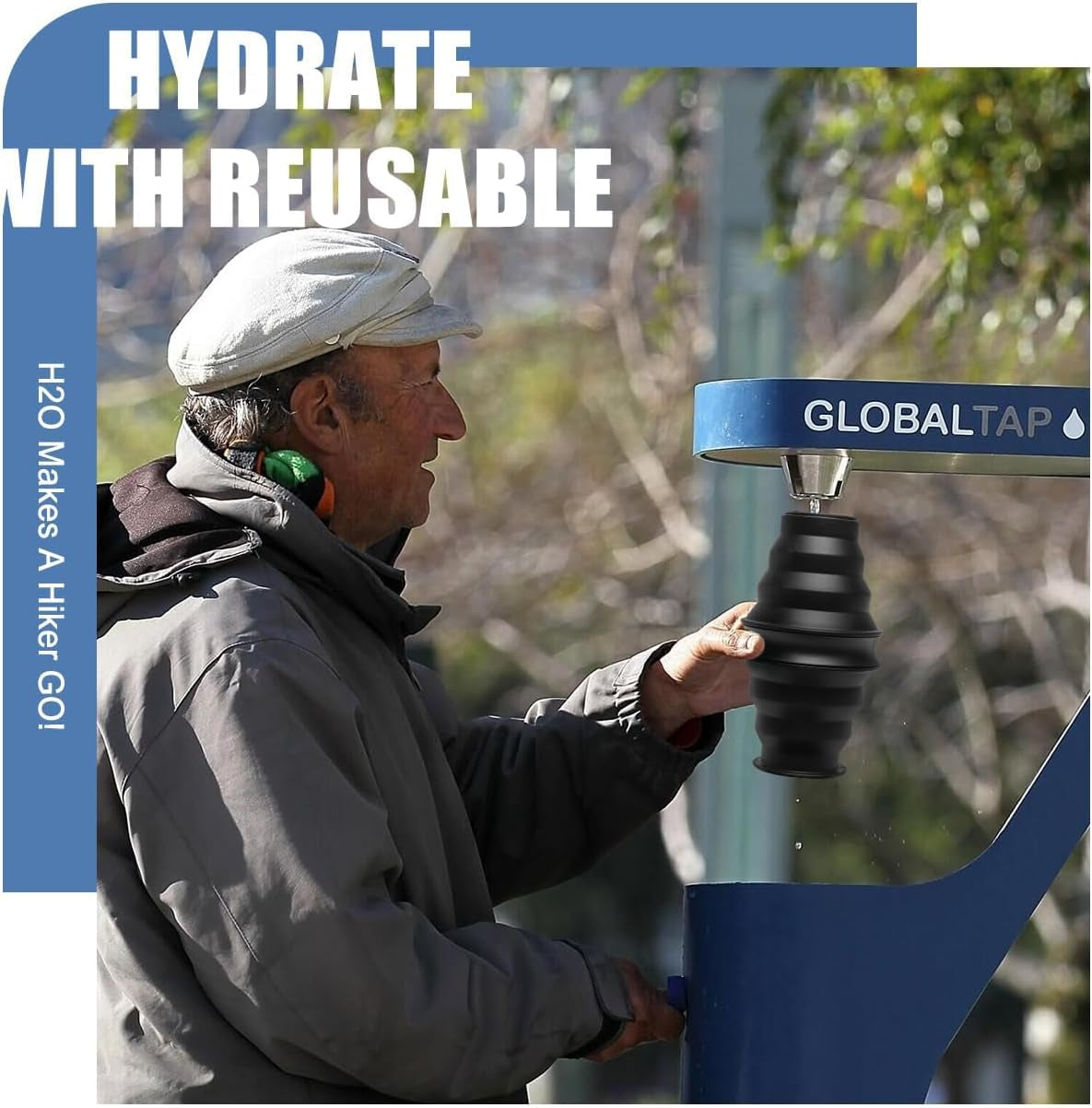 Collapsible Water Bottles BPA Free Leak Proof Foldable Silicone Bottle with Anti-Collapse Ring for Travel Camping Hiking Running Sport