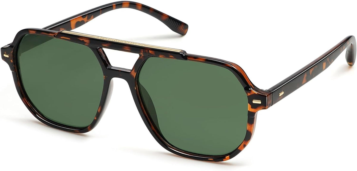 Retro Trendy Aviator Polarized Sunglasses Men Women Vintage 70s Square Stylish Frame Sun Glasses SJ2283