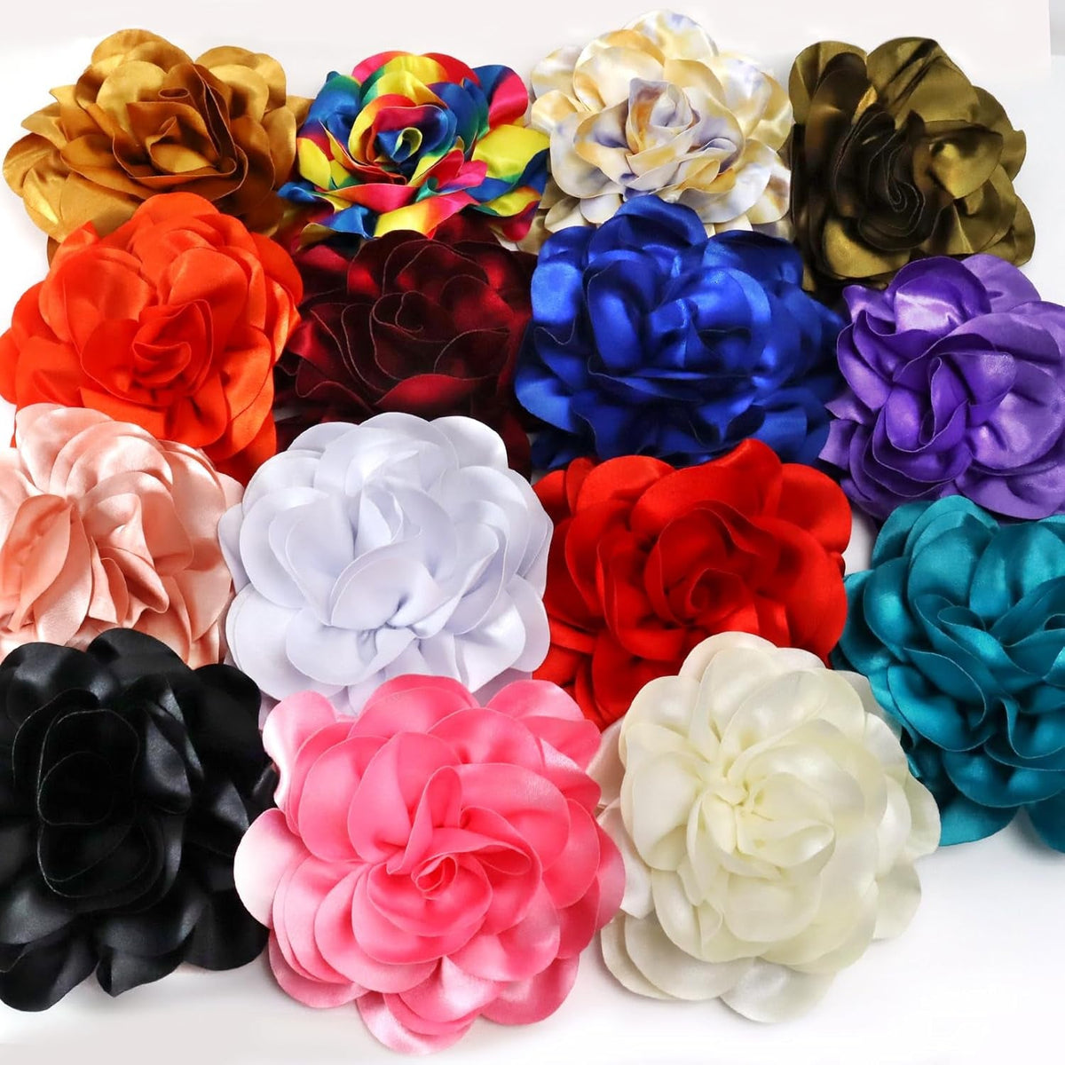 7.5In Extra Large Rose Brooch Exquisite Shiny Satin Camellia Brooch Oversized Flower Brooch Lapel Pin,Suitable for Women Dance Banquet Wedding Hair Clothing Accessories